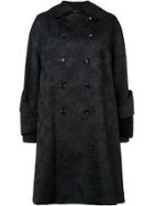 Comme Des Garçons Jacquard Double-breasted Coat - Black