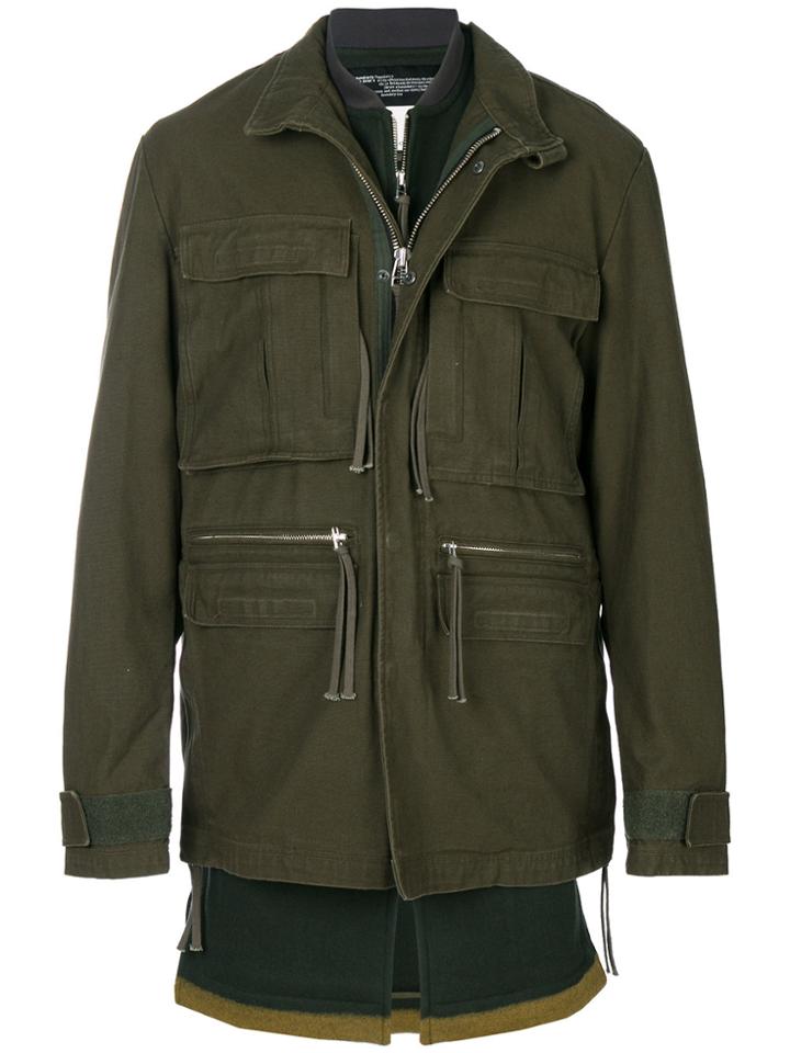 Cy Choi Layered Army Jacket - Green