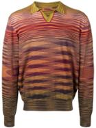 Missoni Knitted Patterned Polo Shirt - Brown