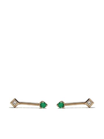 Gemfields X Zoë Chicco Barbell Stud Earrings - Yellow Gold
