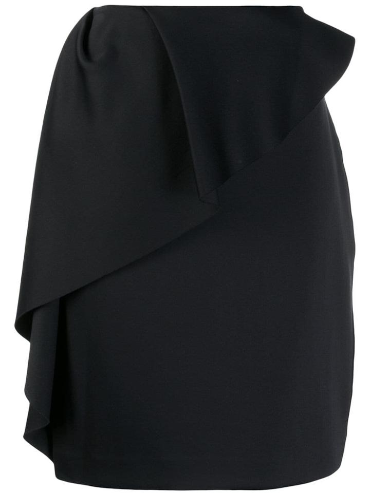 Lanvin Ruffle Trim Pencil Skirt - Blue