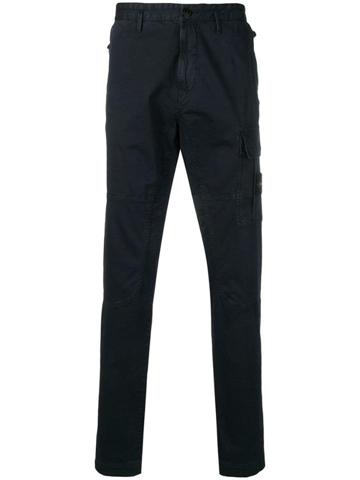 Stone Island Slim-fit Cargo Trousers - Blue