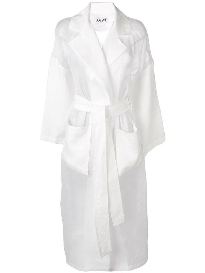 Loewe Panelled Longline Coat - White