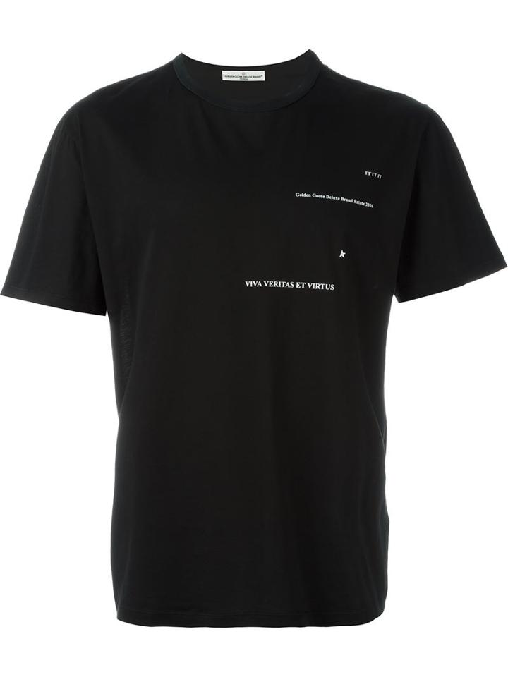 Golden Goose Deluxe Brand Round Neck T-shirt, Men's, Size: Large, Black, Cotton