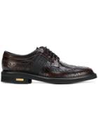 Versace Baroque Embroidered Brogues - Brown