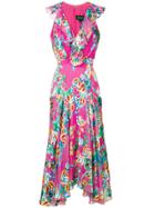 Saloni Floral Print Dress - Pink & Purple