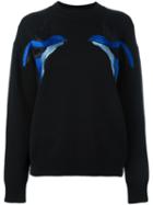 Victoria Victoria Beckham Birds Embroidery Jumper, Women's, Size: 10, Black, Cotton/nylon/spandex/elastane/viscose