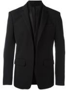 Givenchy Layered Lapel Blazer, Men's, Size: 54, Black, Wool/silk/polyester/cotton