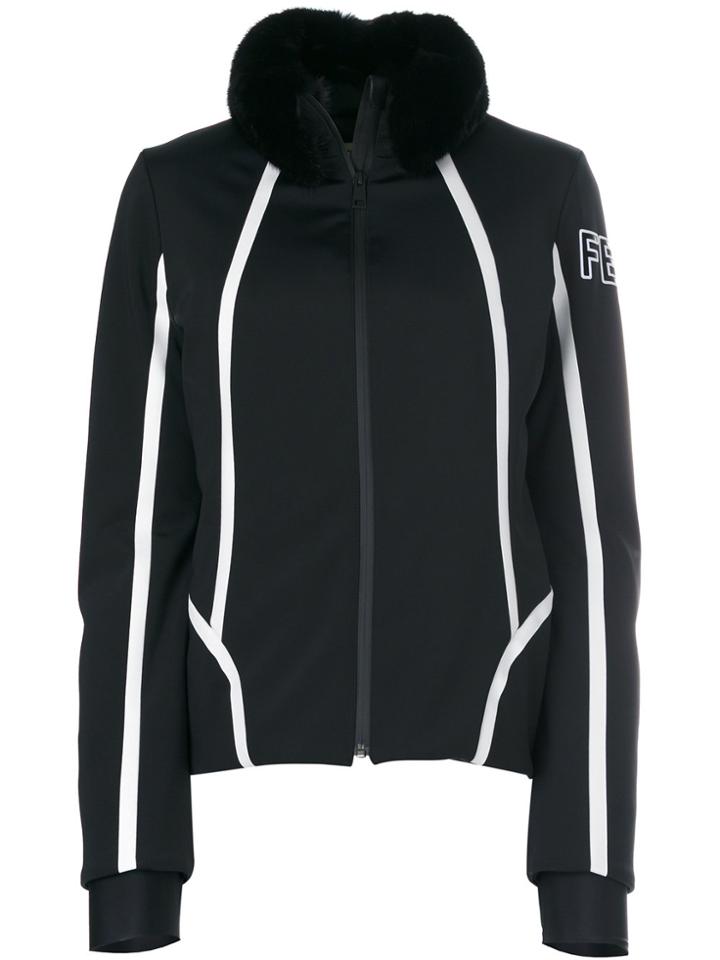 Fendi Fur Embellished Fitted Jacket - Black