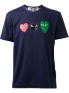 Comme Des Garçons Play Heart Print T-shirt, Men's, Size: S, Blue, Cotton