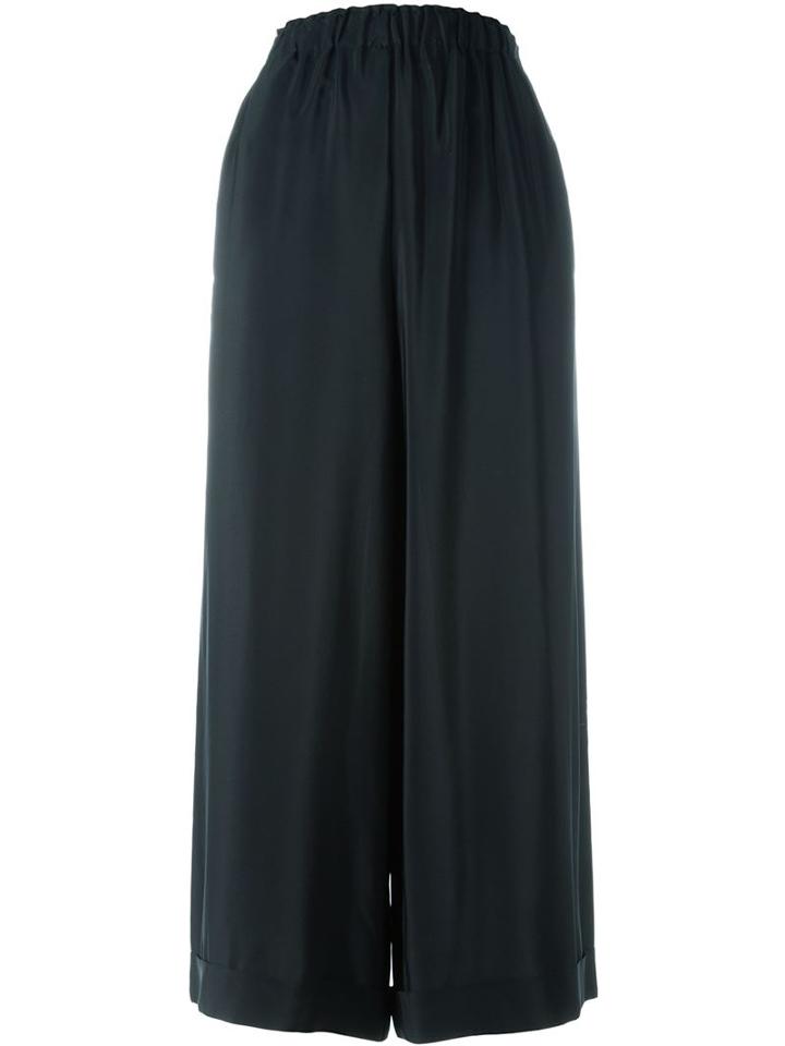Daniela Gregis Turn-up Cropped Trousers, Women's, Black, Silk