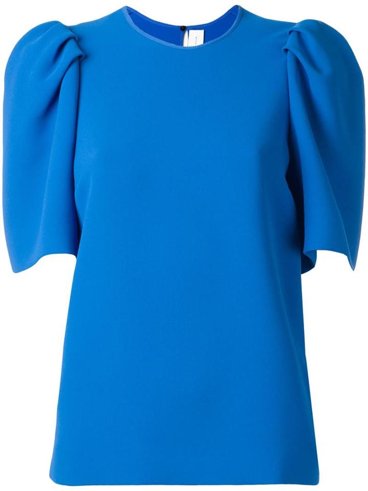 Victoria Victoria Beckham Puffed Sleeves Blouse, Women's, Size: 6, Blue, Polyester/silk