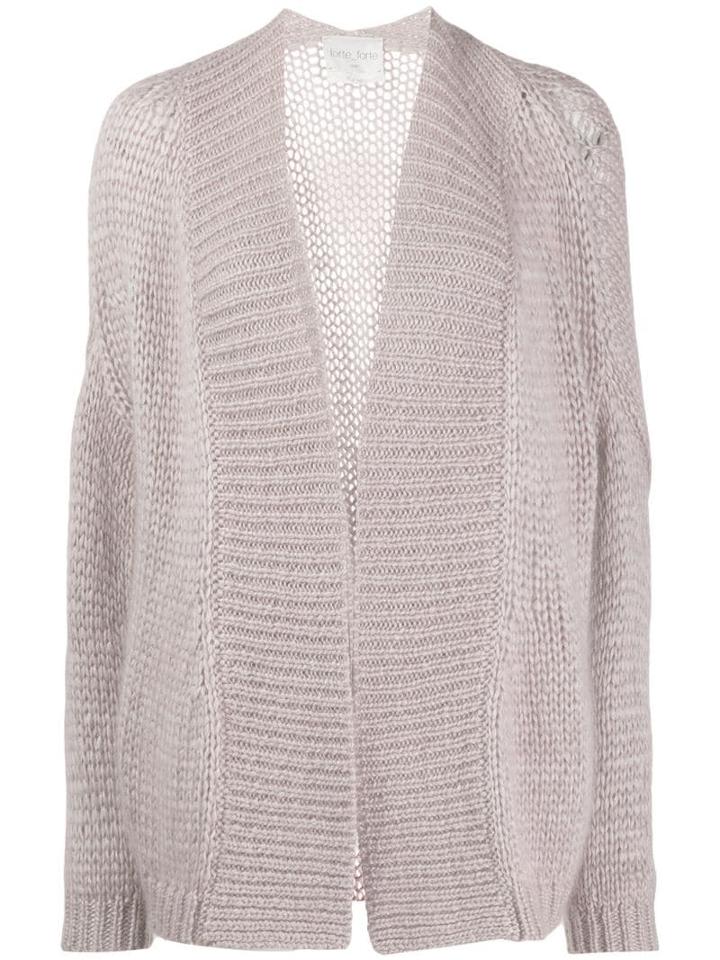 Forte Forte Ribbed Trim Cardigan - Neutrals