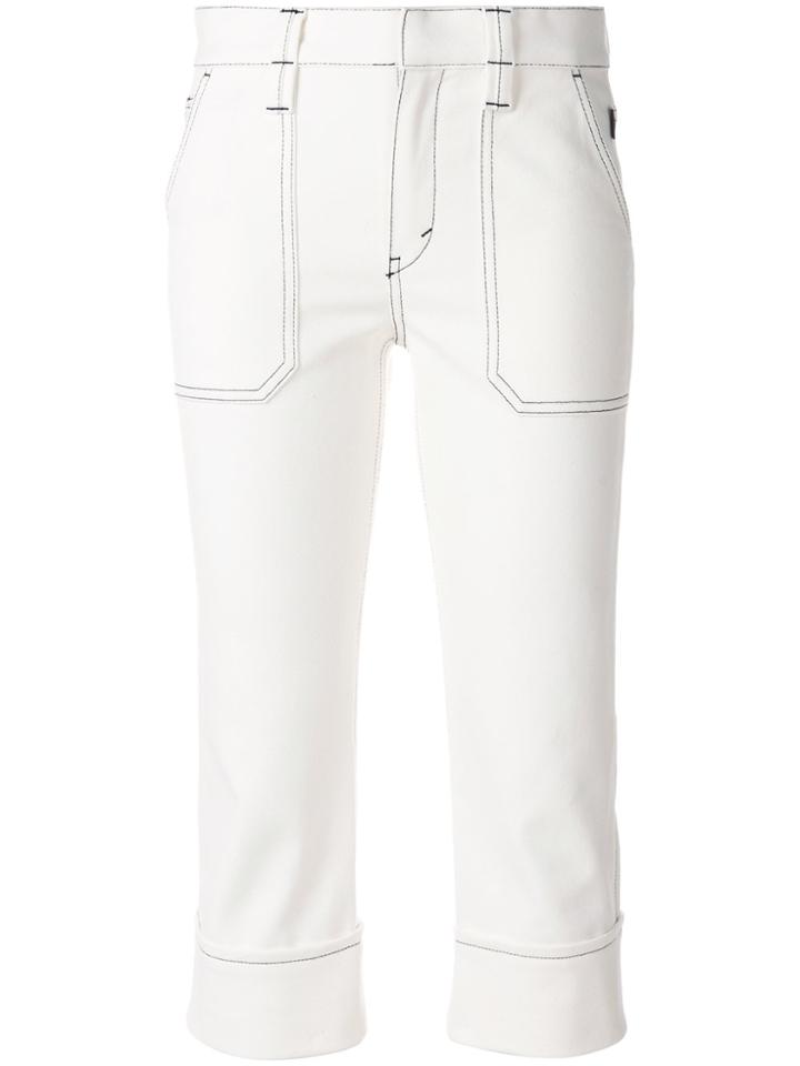 Chloé Cropped High-rise Trousers - White