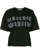 Mcq Alexander Mcqueen Repeat Logo Corset Waist T-shirt - Black