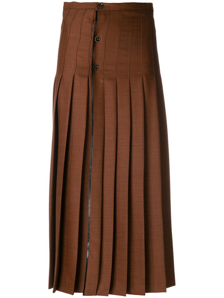 Marco De Vincenzo Pleated High-waisted Skirt - Brown