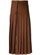 Marco De Vincenzo Pleated High-waisted Skirt - Brown