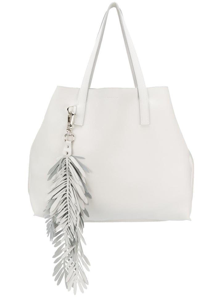 P.a.r.o.s.h. Fringed Oversized Shopping Bag - White