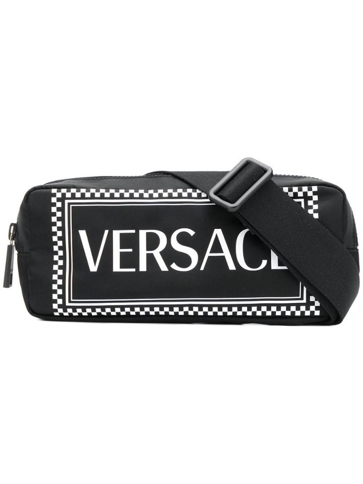 Versace Logo Print Belt Bag - Black