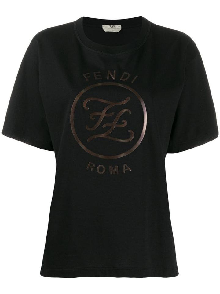 Fendi Ff Kaligraphy T-shirt - Black
