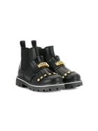 Moschino Kids Teen Fringed Chelsea Boots - Black