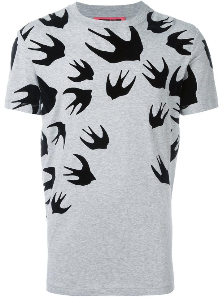 Mcq Alexander Mcqueen 'swallow' T-shirt - Grey