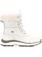 Ugg Australia Fur Trim Lace-up Boots - White