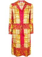 Hermès Pre-owned Baroque Printed Shirt Dress - Red