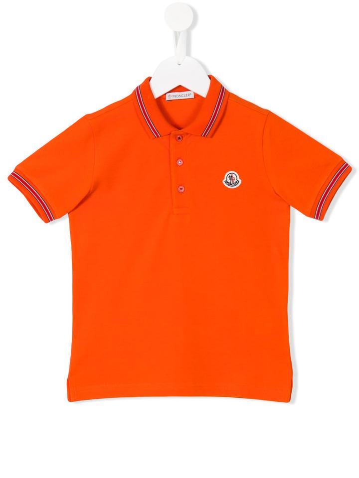 Moncler Kids - Classic Polo Shirt - Kids - Cotton - 4 Yrs, Yellow/orange