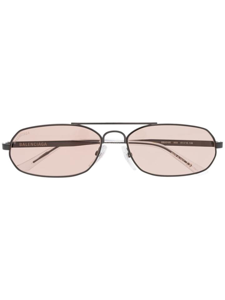 Balenciaga Eyewear Narrow Frame Sunglasses - Black