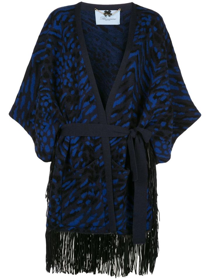 Blumarine Patterned Poncho Dress - Black