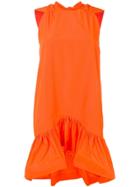 Msgm Ruffled Hem Dress - Orange