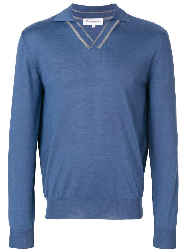 Salvatore Ferragamo V-neck Sweater - Blue