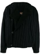 Uma Wang Pinstriped Wool Jacket - Black