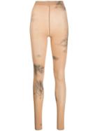 Collina Strada Tie-dye Print Leggings - Neutrals