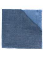 Yohji Yamamoto Panelled Colour Block Scarf, Men's, Size: Small, Blue, Wool