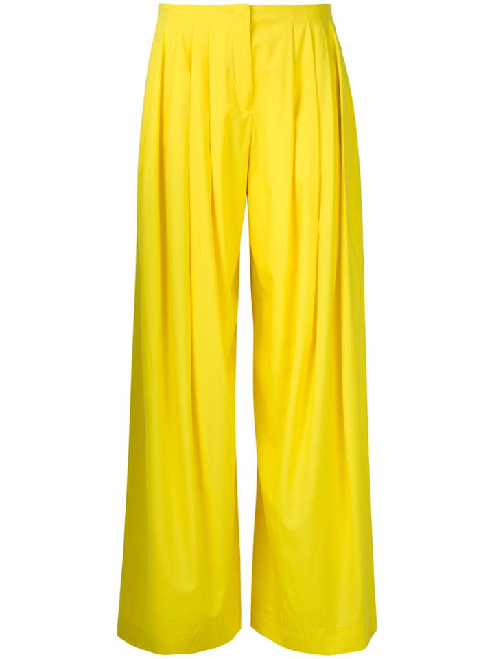 Jil Sander Vintage Pleated Palazzo Trousers - Yellow & Orange