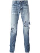 Saint Laurent Distressed Effect Jeans, Men's, Size: 29, Blue, Cotton
