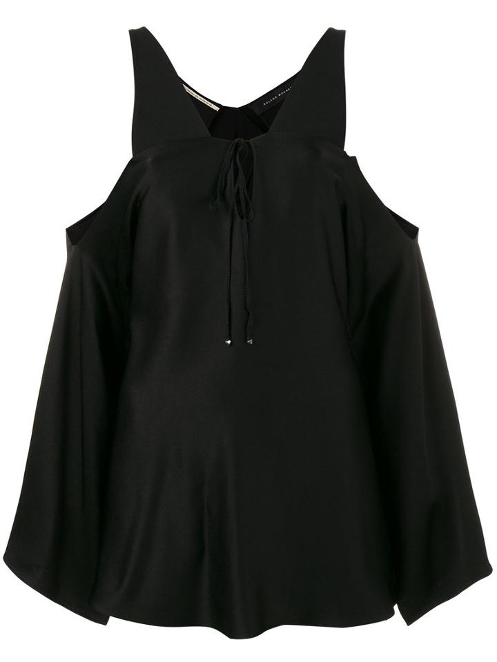 Roland Mouret - Marcus Off-shoulder Top - Women - Acetate/viscose - 10, Women's, Black, Acetate/viscose