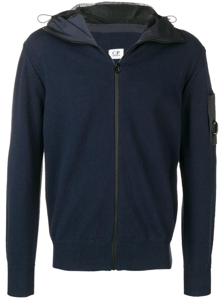 Cp Company Lens Zipped Hoodie - Blue