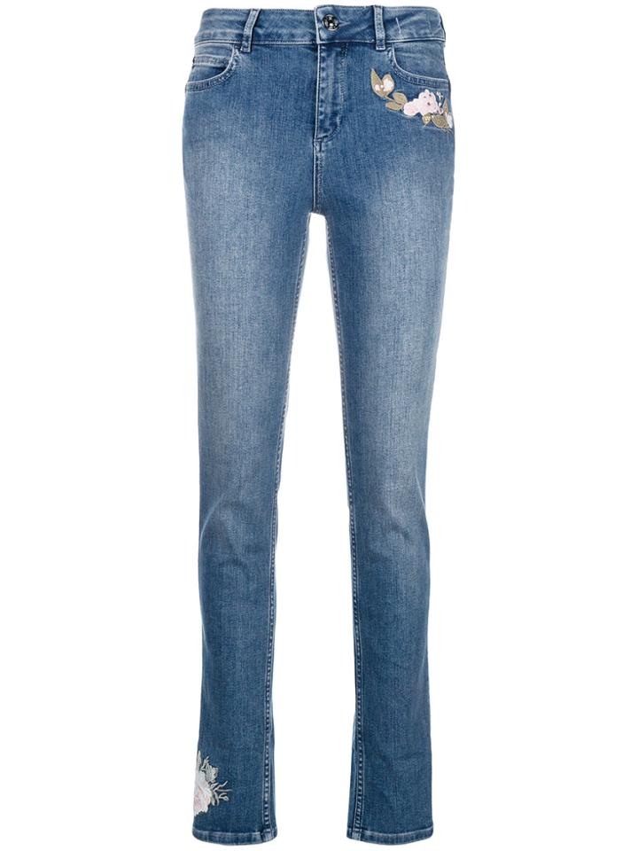 Twin-set Embroidered Slim Jeans - Blue