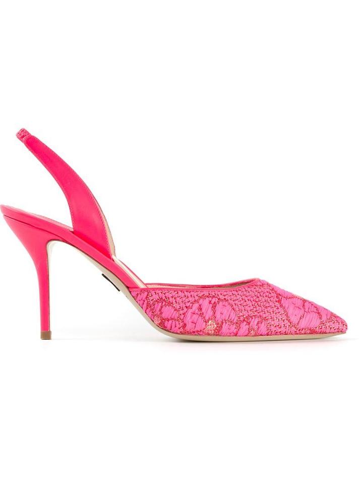 Paul Andrew Flower Embroidered Sling-back Pumps