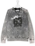 John Galliano Kids Teen Bleach Effect Logo Sweatshirt - Grey
