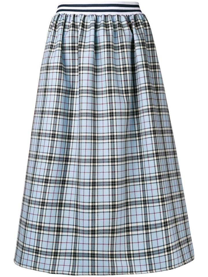 Ultràchic Tartan Flared Midi Skirt - Blue
