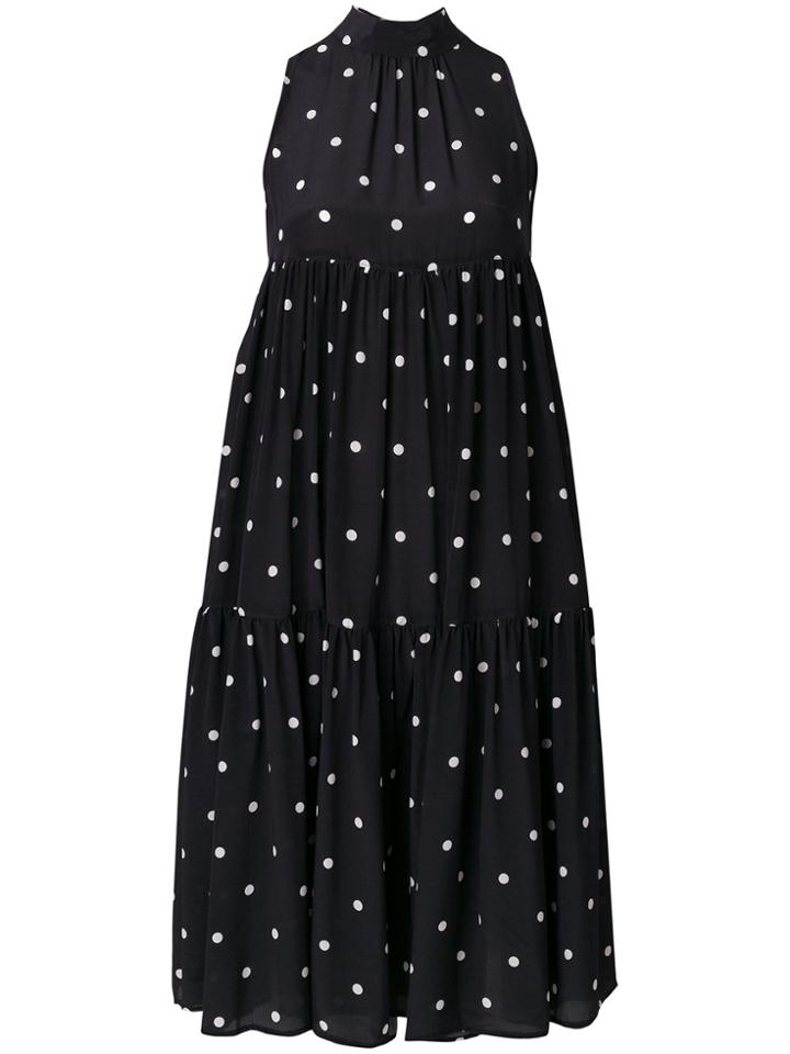Asceno Polka Dot Dress - Black