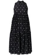 Asceno Polka Dot Dress - Black