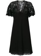 Mcq Alexander Mcqueen Lace Panel Butterfly Sleeve Dress - Black