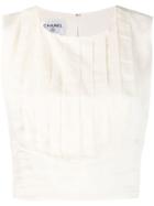 Chanel Vintage 2002's Pleated Cropped Blouse - White