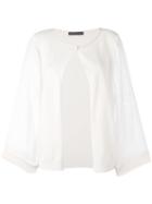 Fabiana Filippi - Single Button Knitted Blouse - Women - Viscose/cashmere - 46, White, Viscose/cashmere