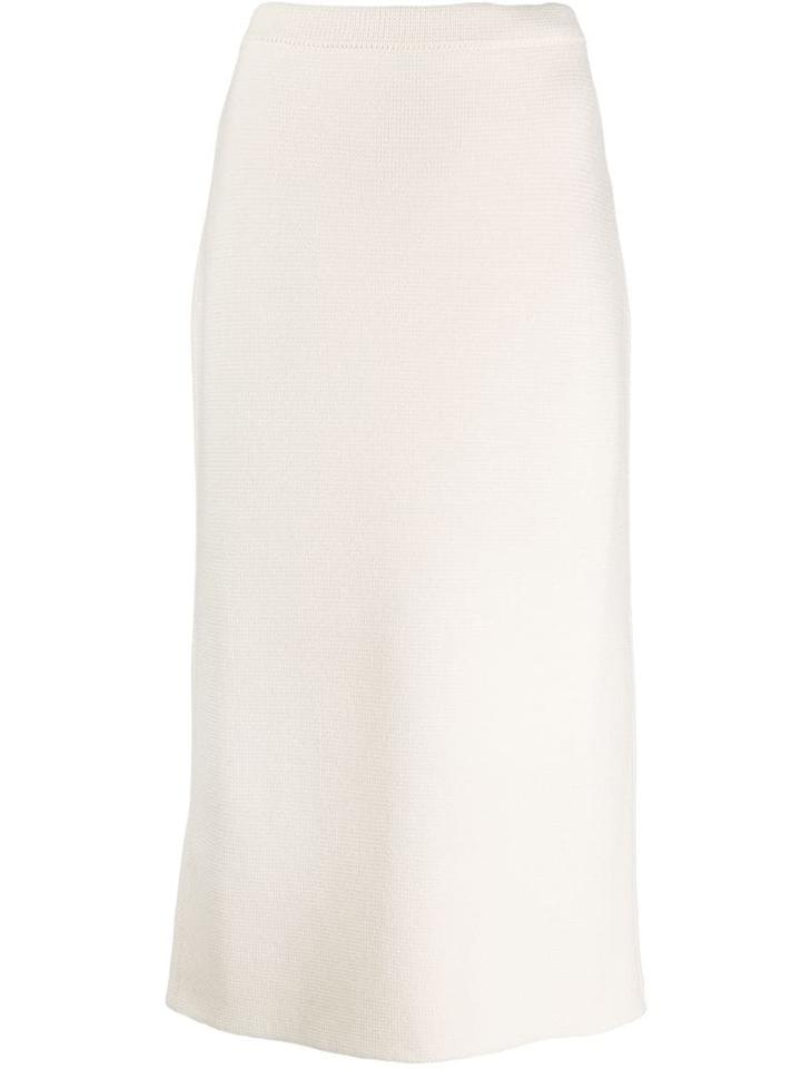 Alessandra Rich Knit Fitted Skirt - White